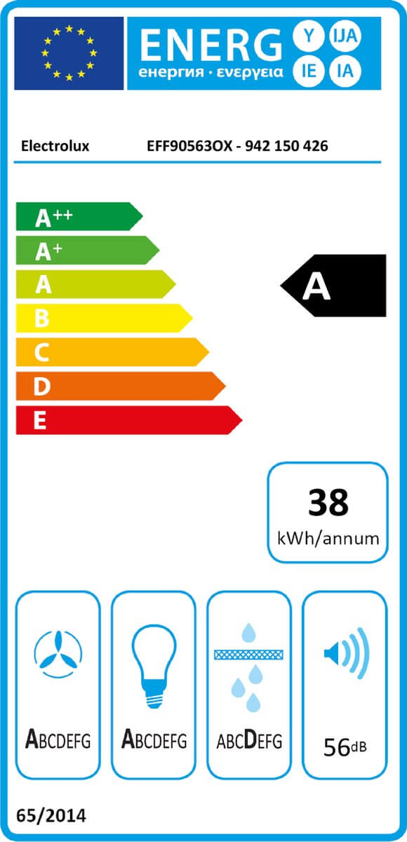 Electrolux Afzuigkap | Model EFF90563OX | 625 m³/uur | 56 dB | Afvoerend/recirculerend - Afbeelding 2