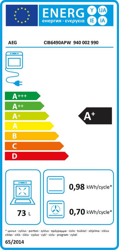 AEG CIB6490APW | Inductiefornuis | Vrijstaand | Zwart | Oven 73 liter | Pyrolyse-reiniging - Afbeelding 4