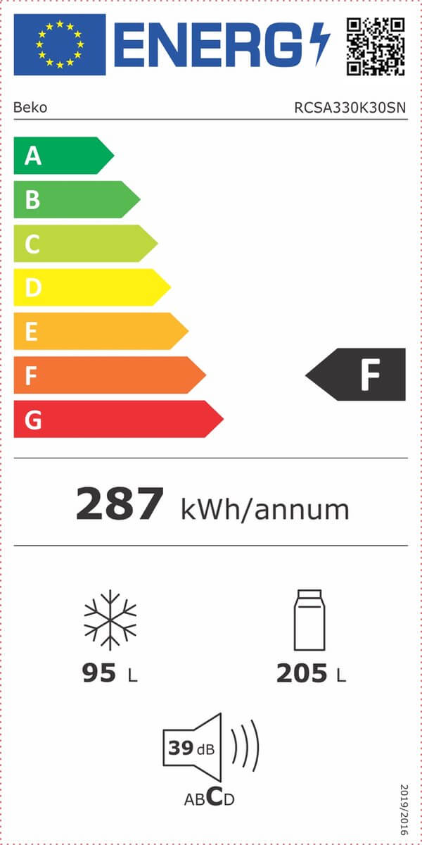 Beko RCSA330K30SN | Koel-vriescombinatie | Vrijstaand | 300 liter | RVS | LowFrost - Afbeelding 7