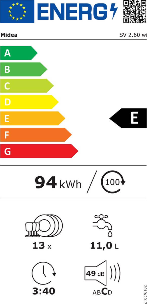 Midea SV 2.60 WI | Vaatwasser | Inbouw | 13 couverts | WiFi-verbinding - Afbeelding 7