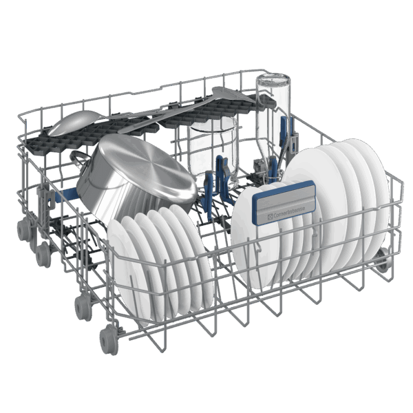 Onderkorf van de Beko BDFN36640XA vaatwasser met ruimte voor pannen en grote borden