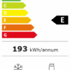 Energielabel Electrolux ETB2AE16S – energieklasse E, 193 kWh per jaar, 34 dB geluidsniveau