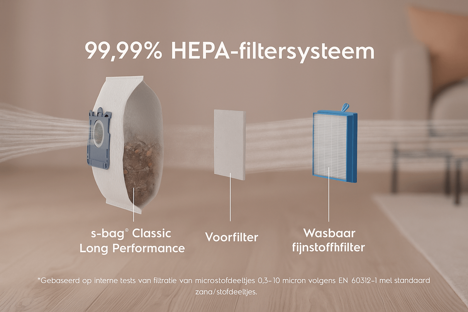 Electrolux EB61C2DBP | Stofzuiger | 3.5 liter | Droog | 850W | Blauwgrijs | Met stofzak - Afbeelding 16