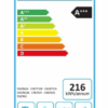 Energie-efficiëntielabel van de Haier FS 4D520W met verbruik, geluidsniveau en capaciteit.