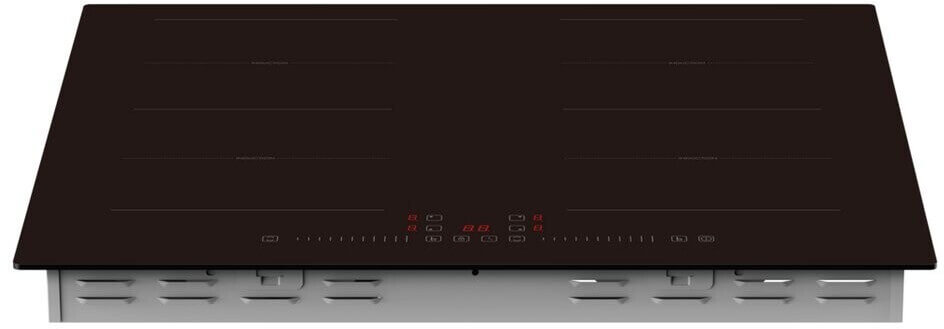 Bovenaanzicht van de PKM IN4-2FZSA inductiekookplaat met 4 kookzones en rode LED-display