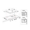 Inbouwtekening van de Whirlpool AKM9010NE kookplaat met afmetingen en installatie-instructies.