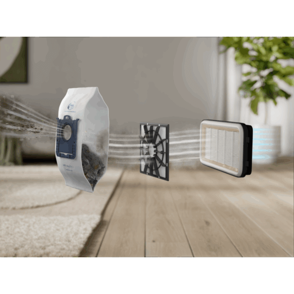Electrolux EB51C1SW stofzuiger met s-bag® en filtersysteem, luchtstroom en hygiënische filtering.
