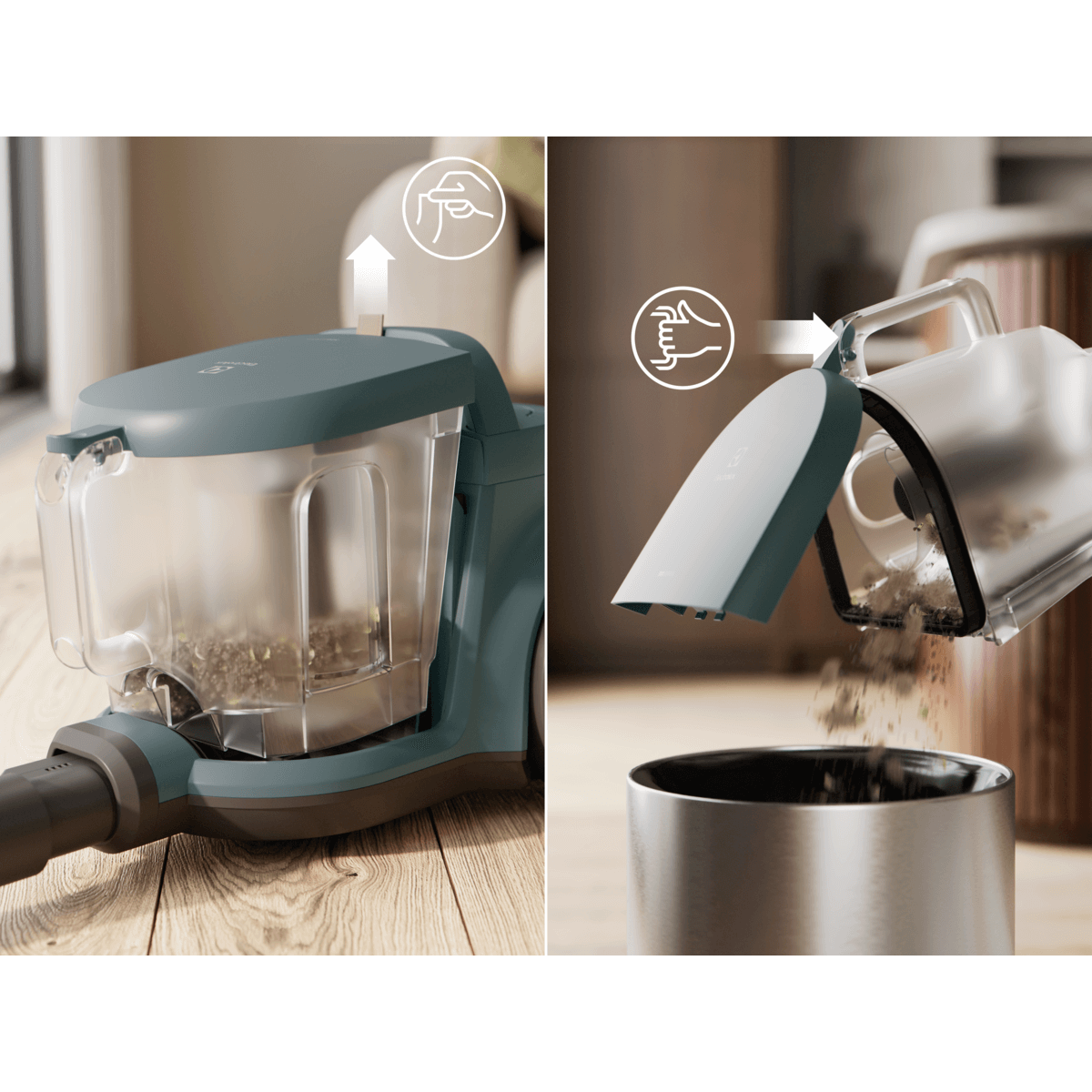 Electrolux EL31C2OG stofzuiger met eenvoudig uitneembaar en leeg te maken stofreservoir
