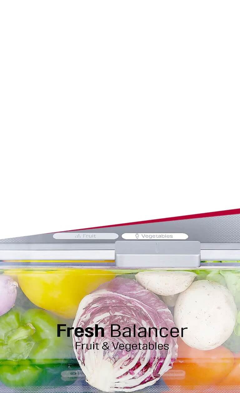 Fresh Balancer lade met groenten – Optimale luchtvochtigheid voor groente en fruit.