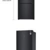 Afmetingen LG GBB569MCAZN – Hoogte 185 cm, breedte 70,5 cm, diepte 74 cm.