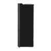 Strak zijaanzicht van de zwarte LG GBB569MCAZN koel-vriescombinatie met mat design en minimalistische afwerking.