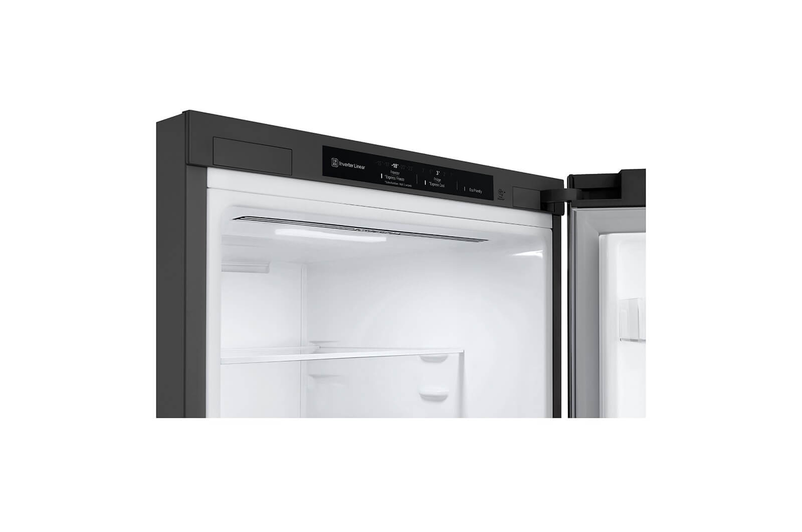 Detail van het bovenpaneel met Inverter Linear en DoorCooling+ bediening