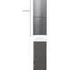 Afmetingen van de LG GBP62PZNAC koel-vriescombinatie: 203 cm hoog, 59,5 cm breed, 67,5 cm diep