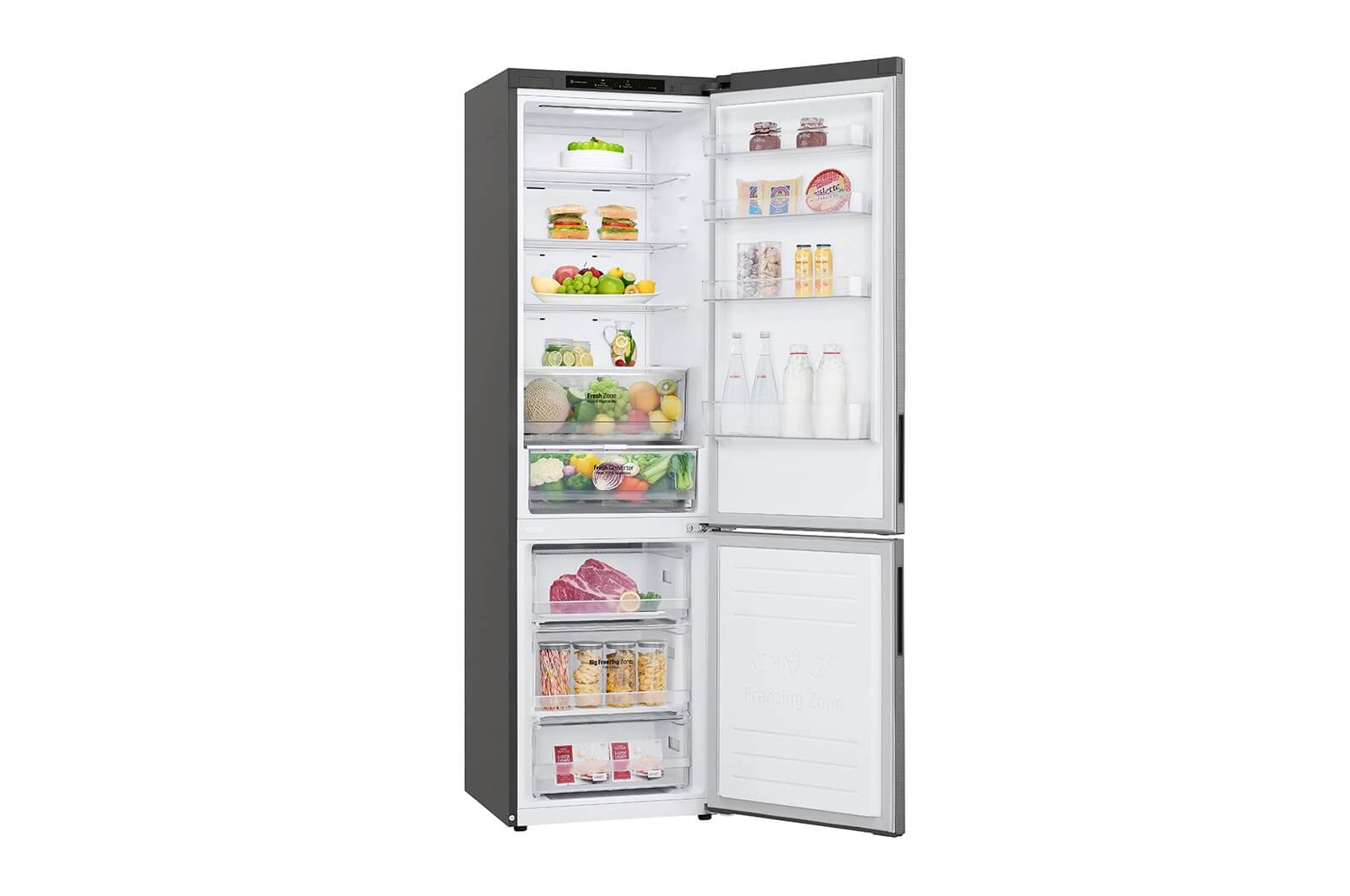 Gevulde LG GBP62PZNAC met groenten, fruit, melk en vleesproducten