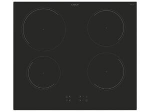 Zwarte Candy CI642C/E1 inductiekookplaat met vier kookzones en strak glasoppervlak