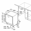 Schéma d'encastrement du lave-vaisselle Siemens SN616X01EF avec dimensions en millimètres